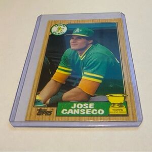 Jose Canseco 1987 RC Rookie Topps Baseball Card #620 Vintage